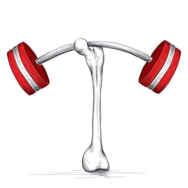 Project Strong Logo - Bone with weight plates forming a barbell